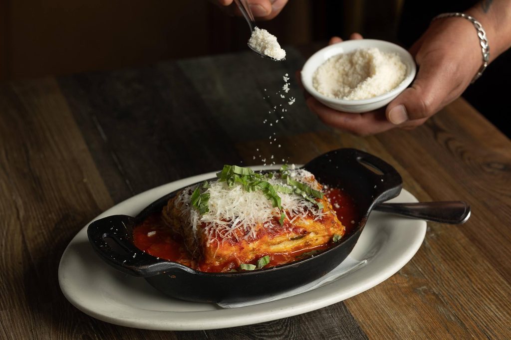 Restaurant food photography of pasta dish