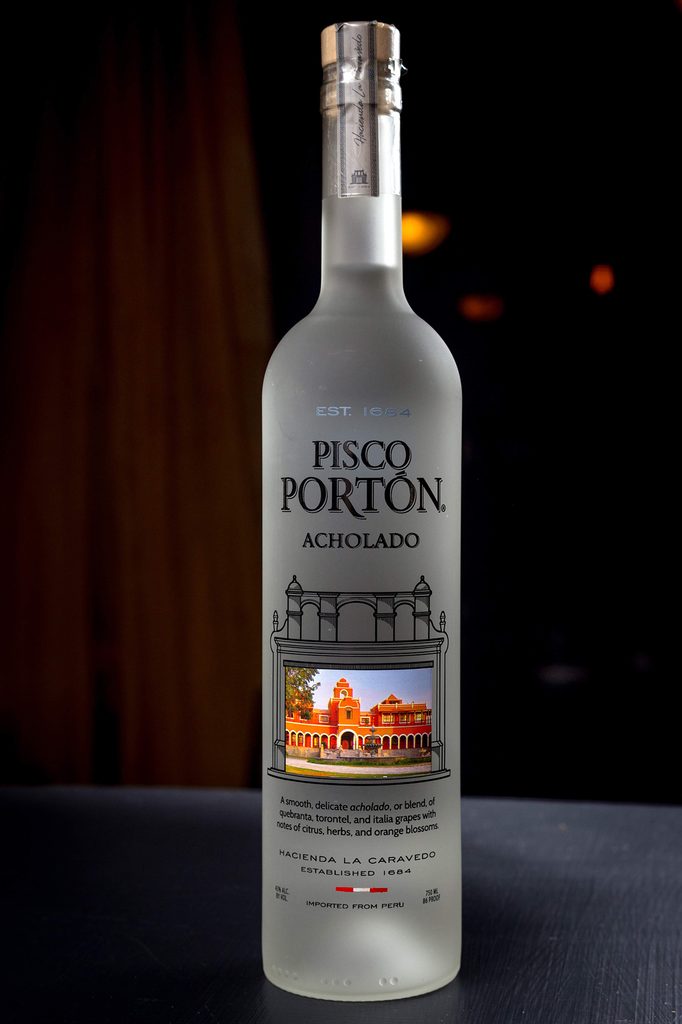 Commercial product photograph of Pisco Porton bottle
