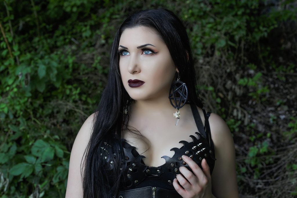 Gothic editorial portrait outdoors
