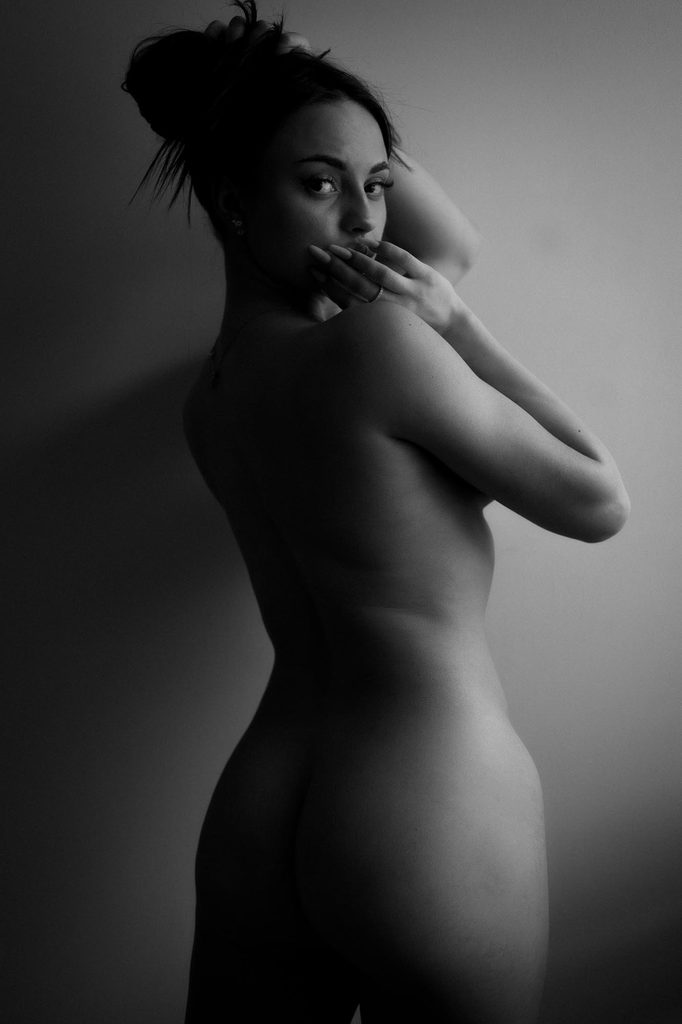 Black and white artistic nude portrait